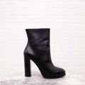 CELINE BLACK LEATHER BLOCK HEEL BOOTS - SIZE 40.5