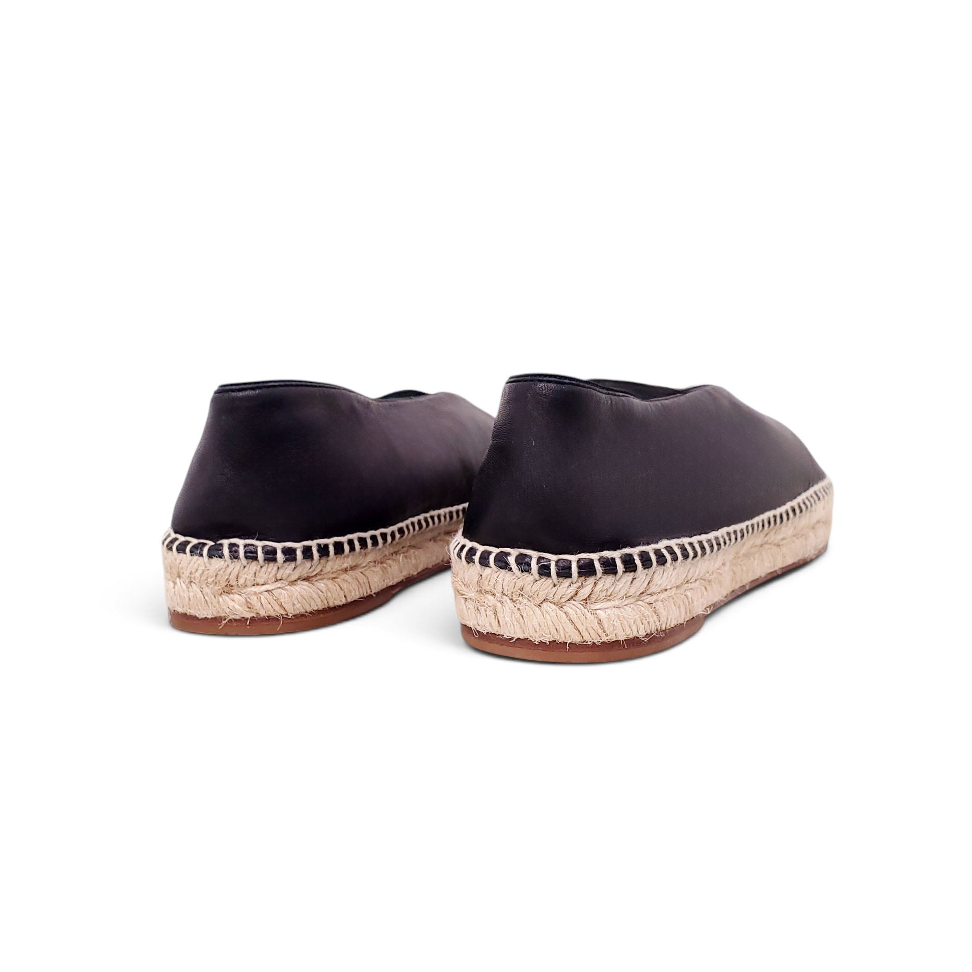 CELINE BLACK LEATHER FLATS - SIZE 39