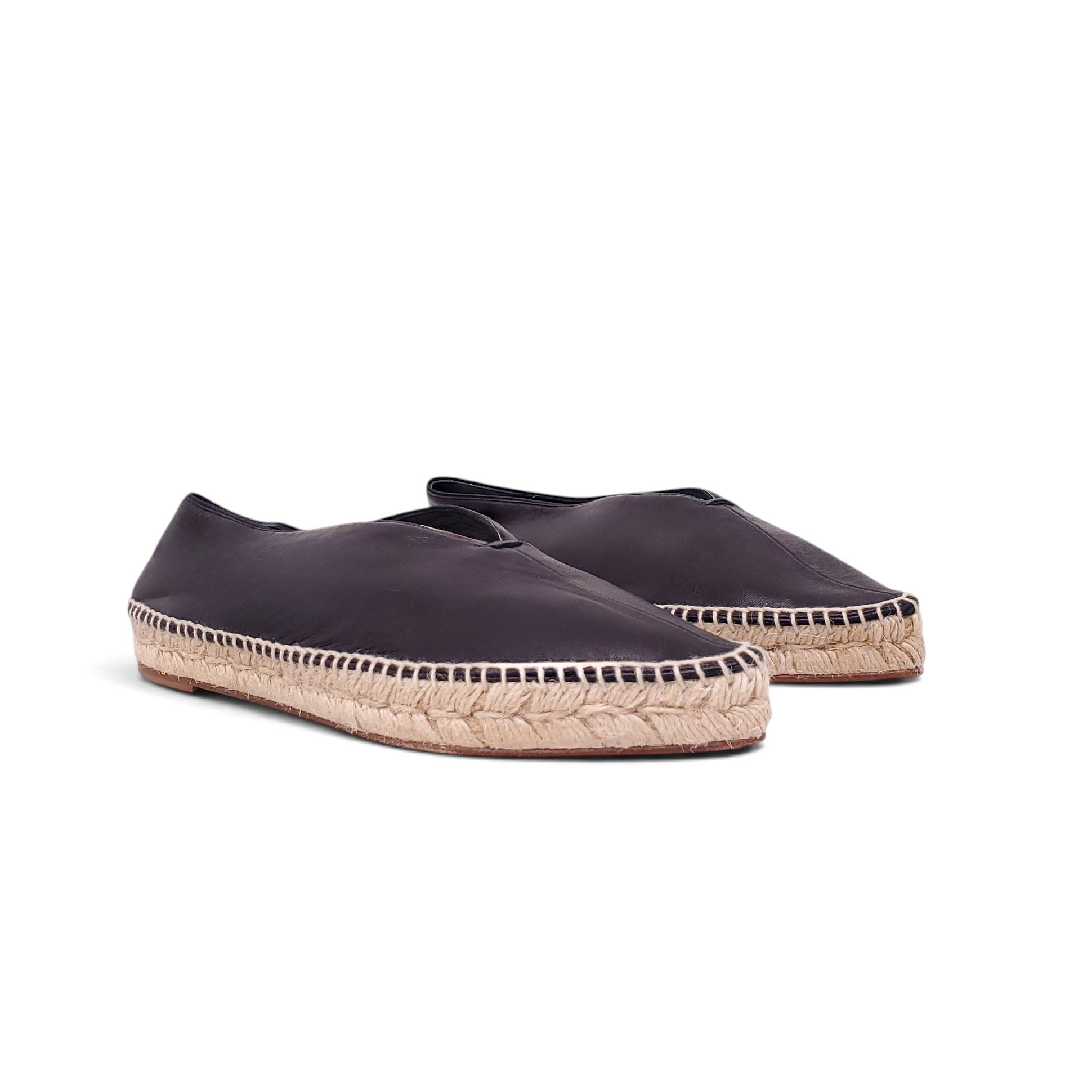 CELINE BLACK LEATHER FLATS - SIZE 39