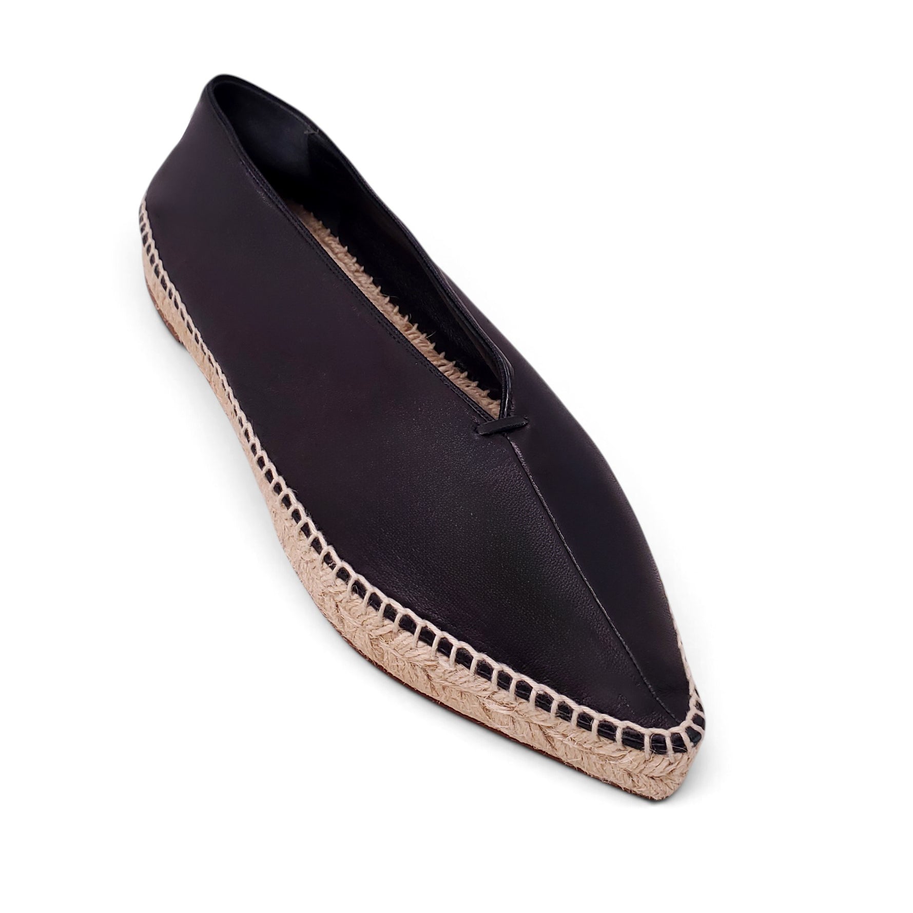 CELINE BLACK LEATHER FLATS - SIZE 39