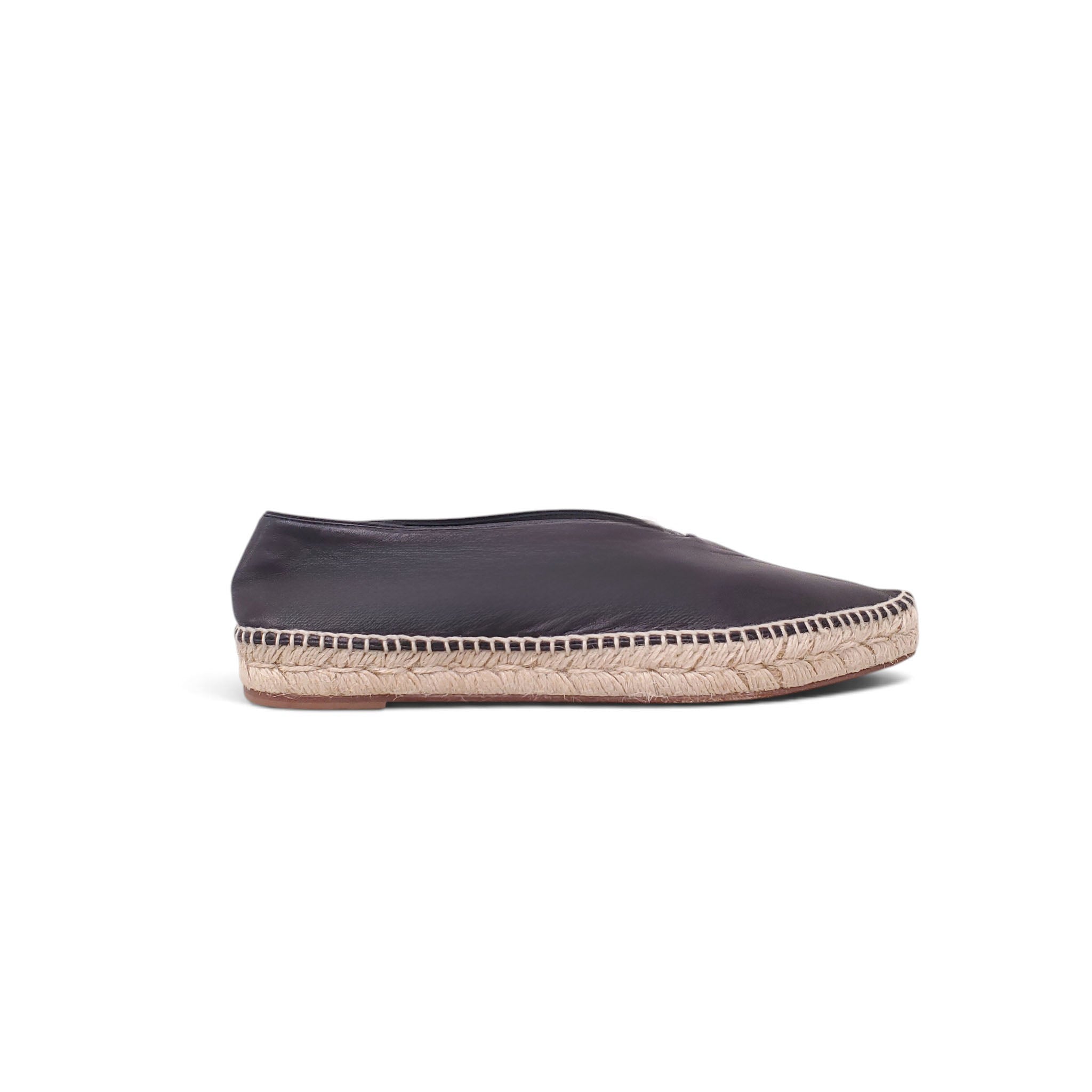 CELINE BLACK LEATHER FLATS - SIZE 39