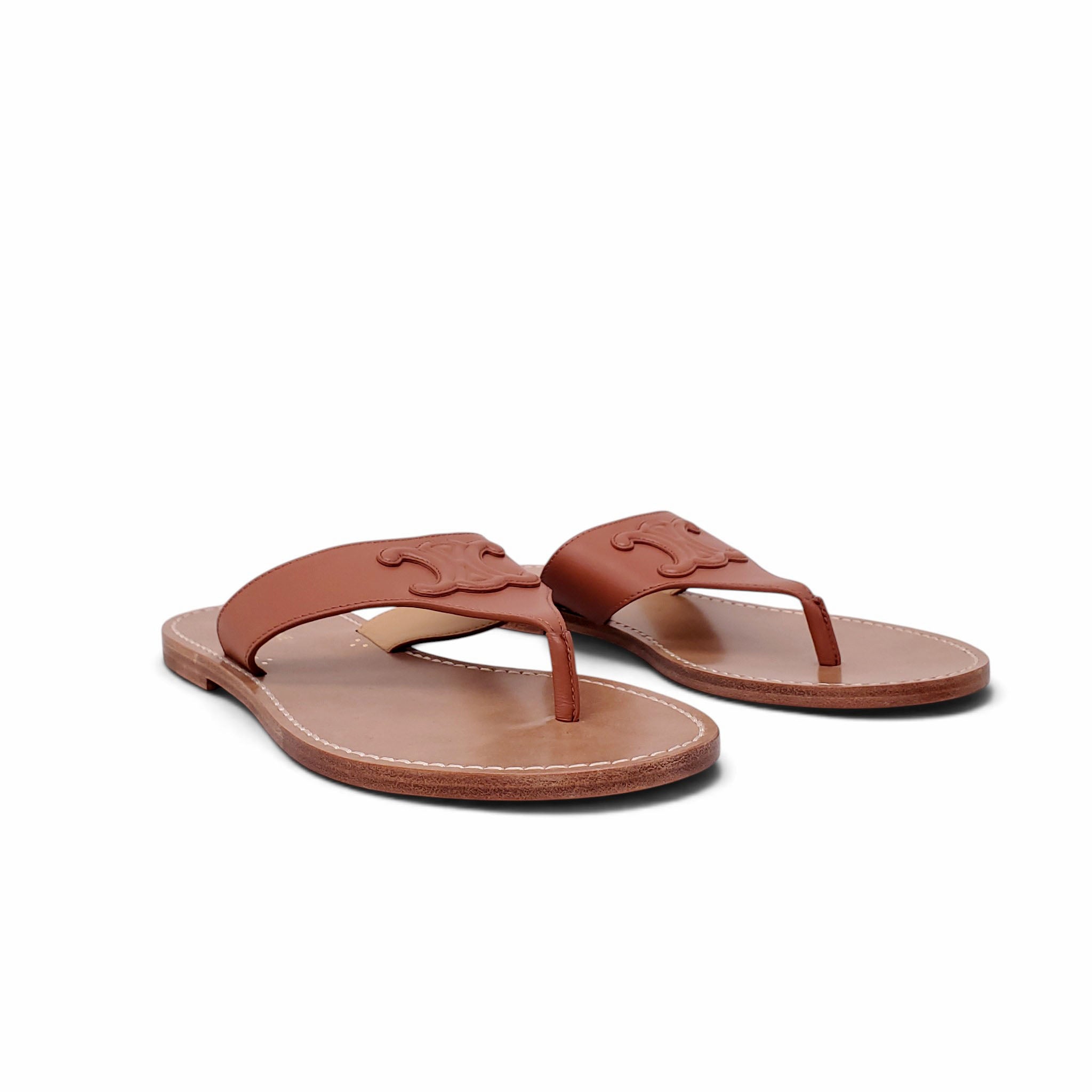 CELINE BROWN TRIOMPHE SANDAL - SIZE 37.5