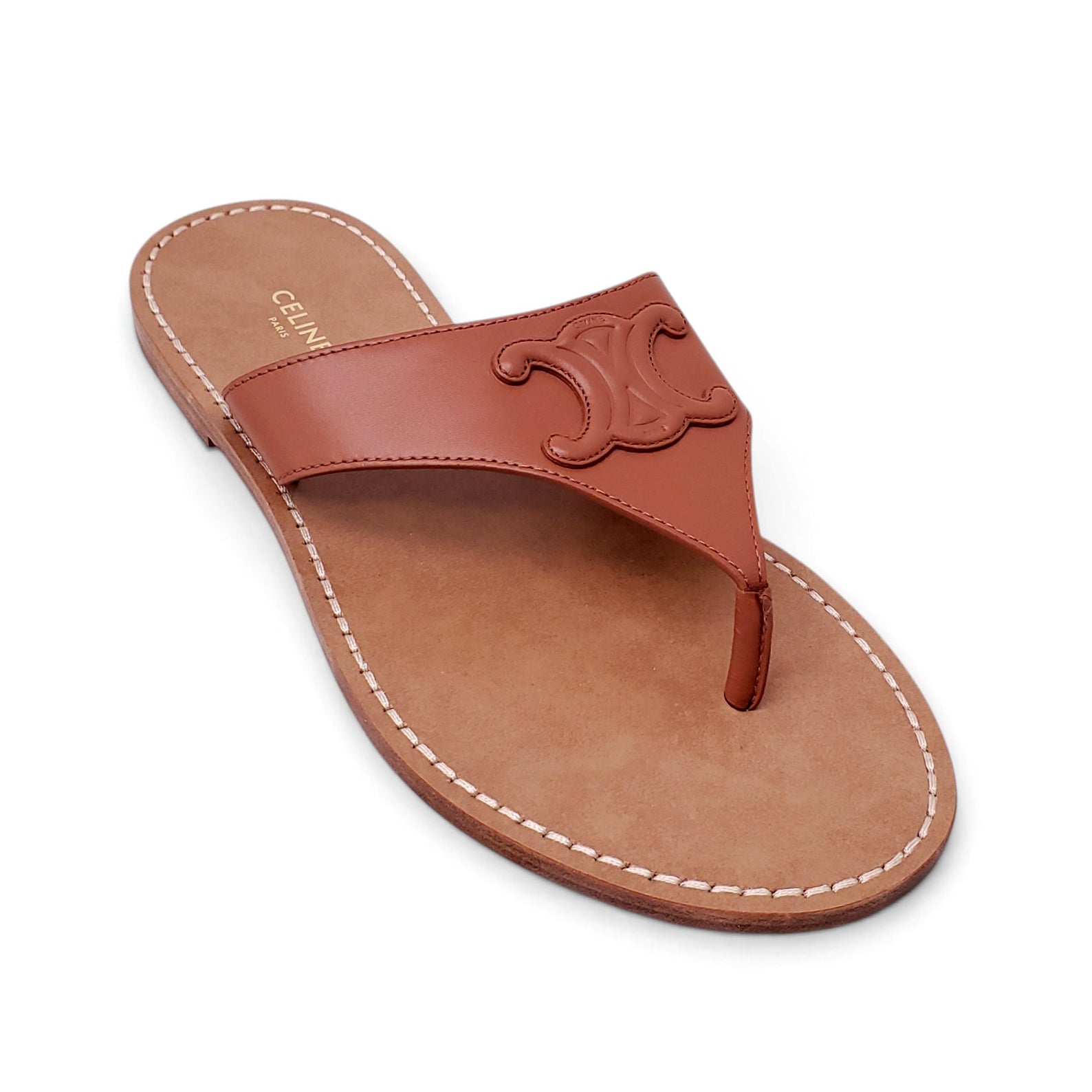 CELINE BROWN TRIOMPHE SANDAL - SIZE 37.5