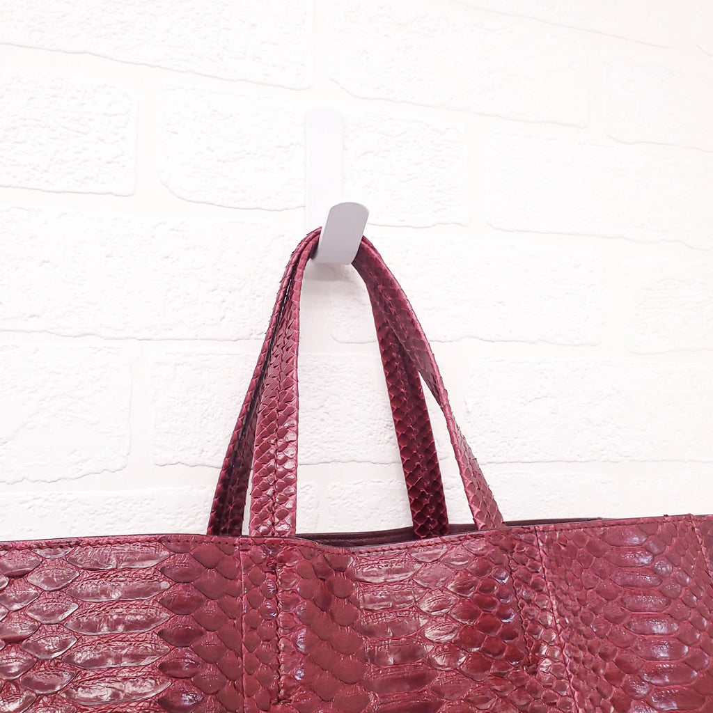 CELINE BURGUNDY PYTHON TOTE