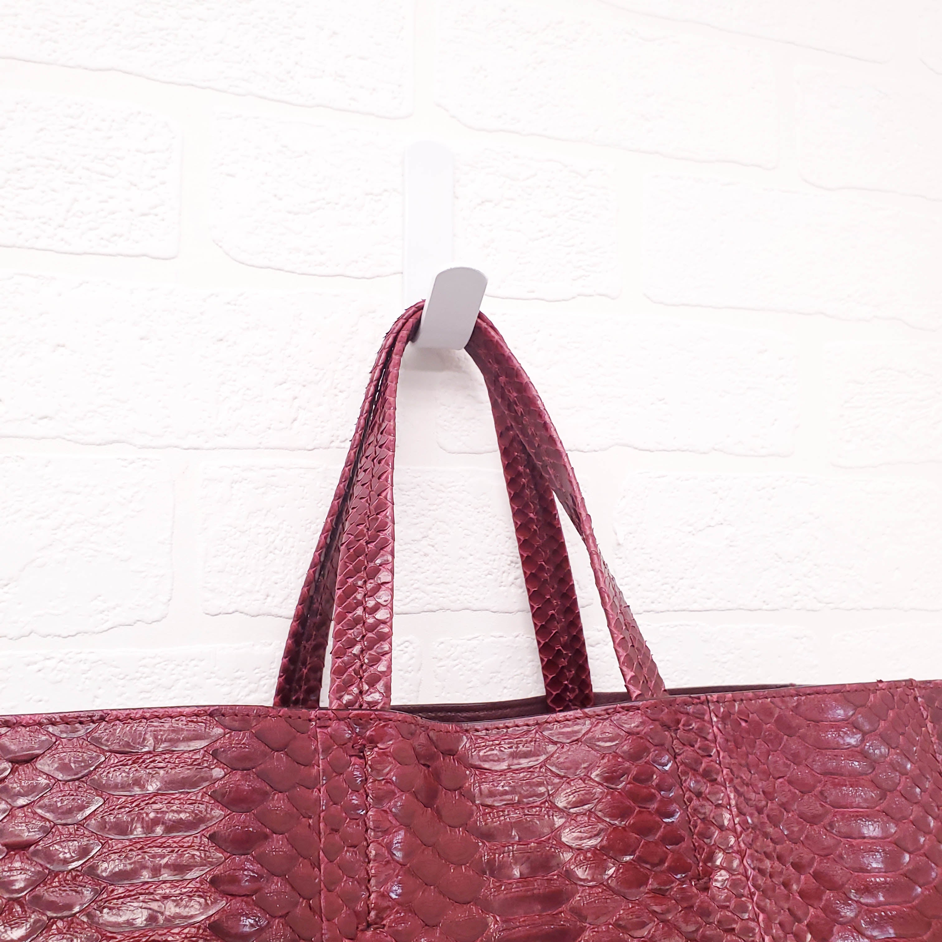 CELINE BURGUNDY PYTHON TOTE