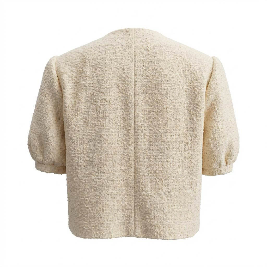 CELINE BUTTER YELLOW TWEED JACKET - SIZE 38