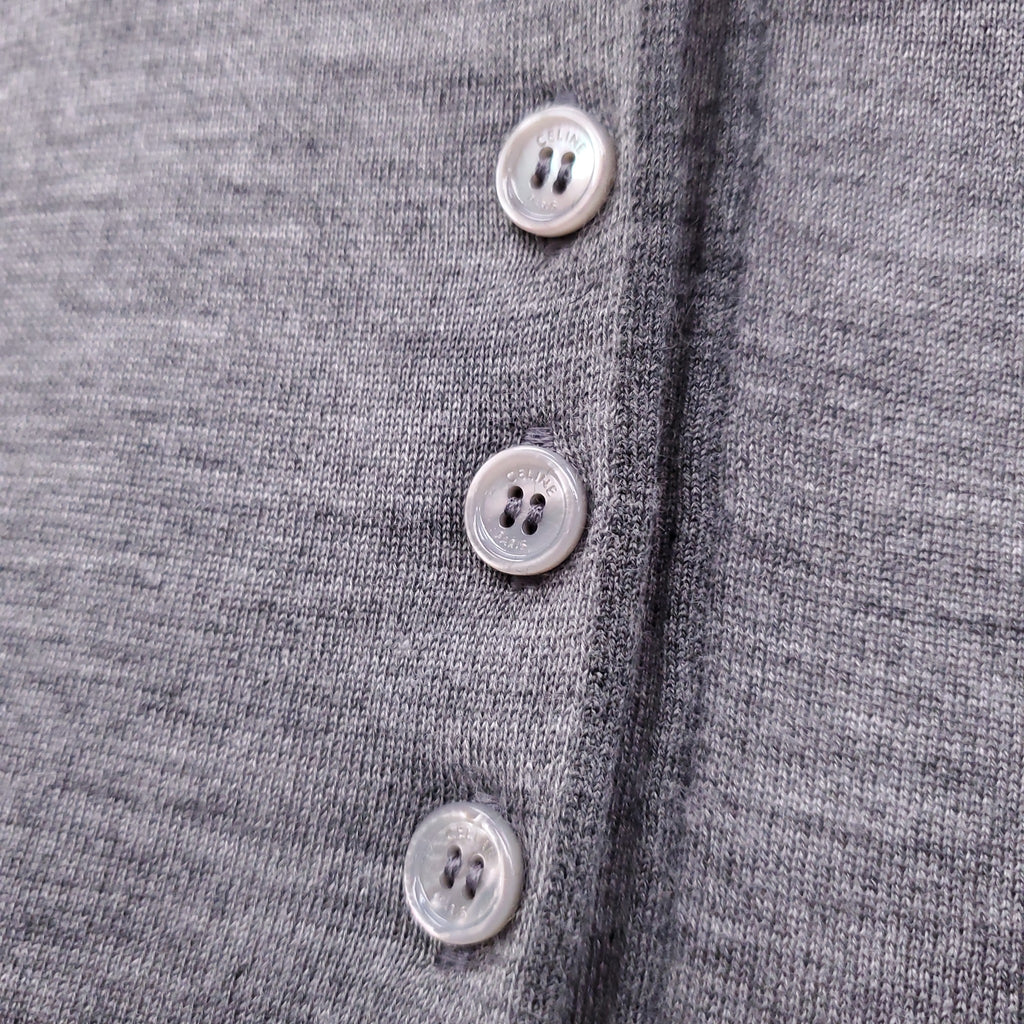 CELINE CASHMERE AND SILK POLO SWEATER WITH TRIOMPHE LOGO  - SIZE S