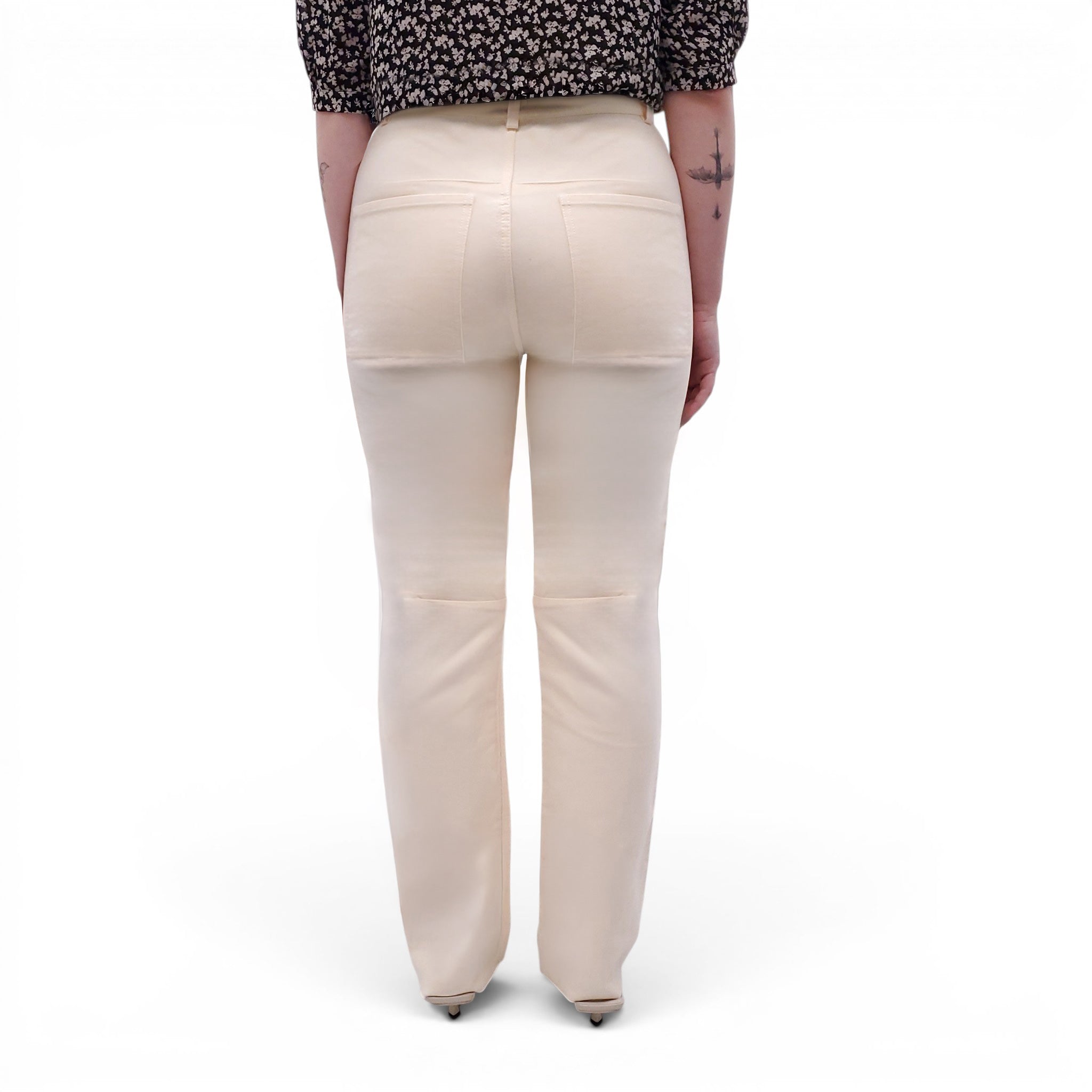 CELINE EGGSHELL CREAM PANTS - SIZE 36
