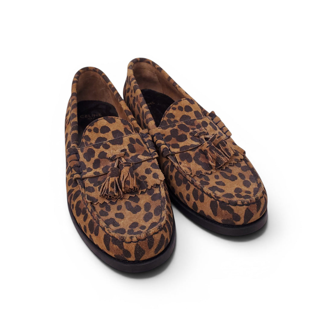 CELINE LEOPARD PRINT LOAFERS - SIZE 37