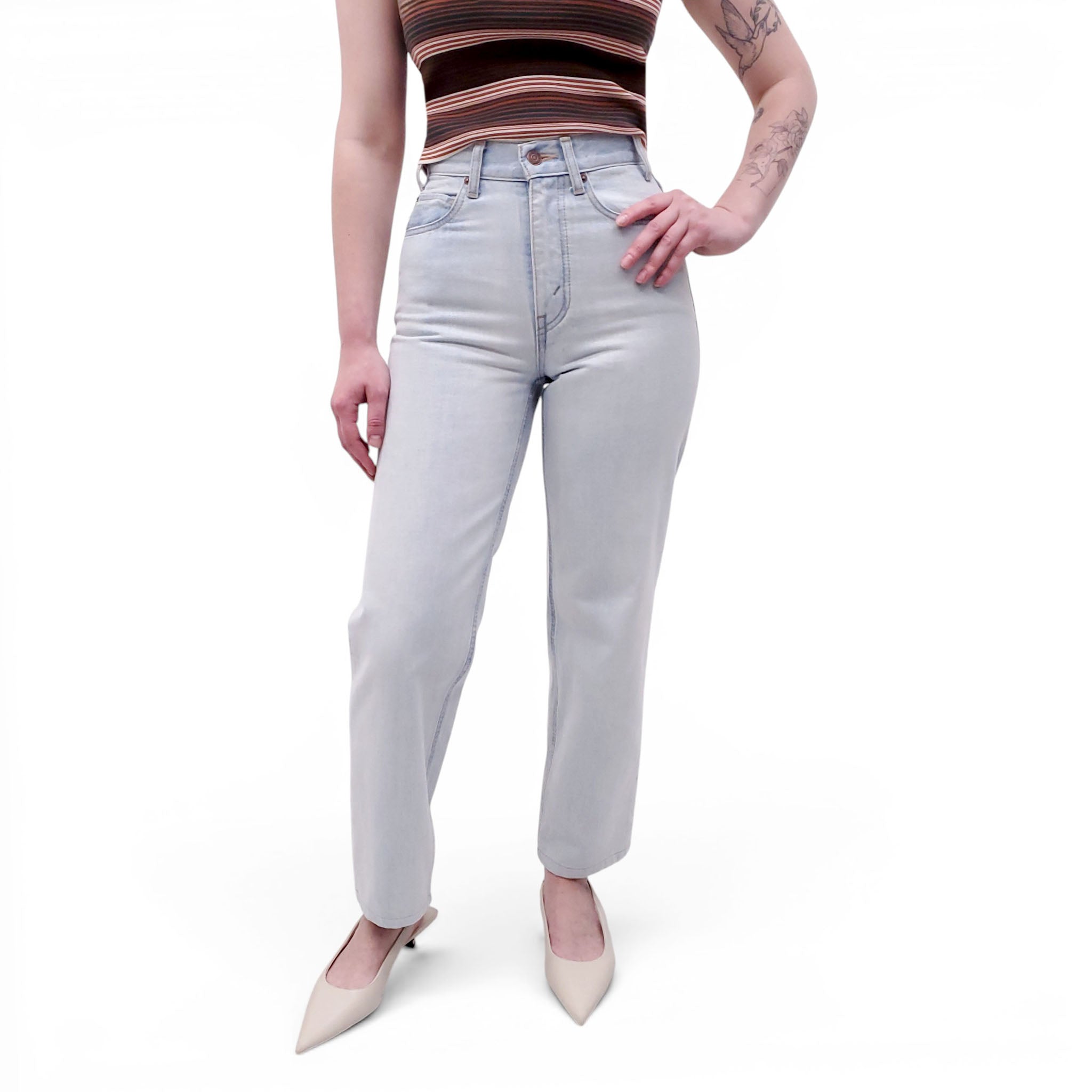 CELINE  MARGARET JEANS IN ANGLAIS RINSE WASH DENIM- SIZE 25
