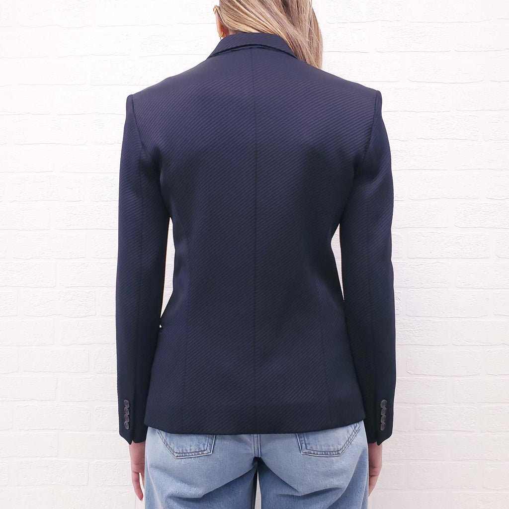 CELINE NAVY PATTERNED BLAZER - SIZE 38