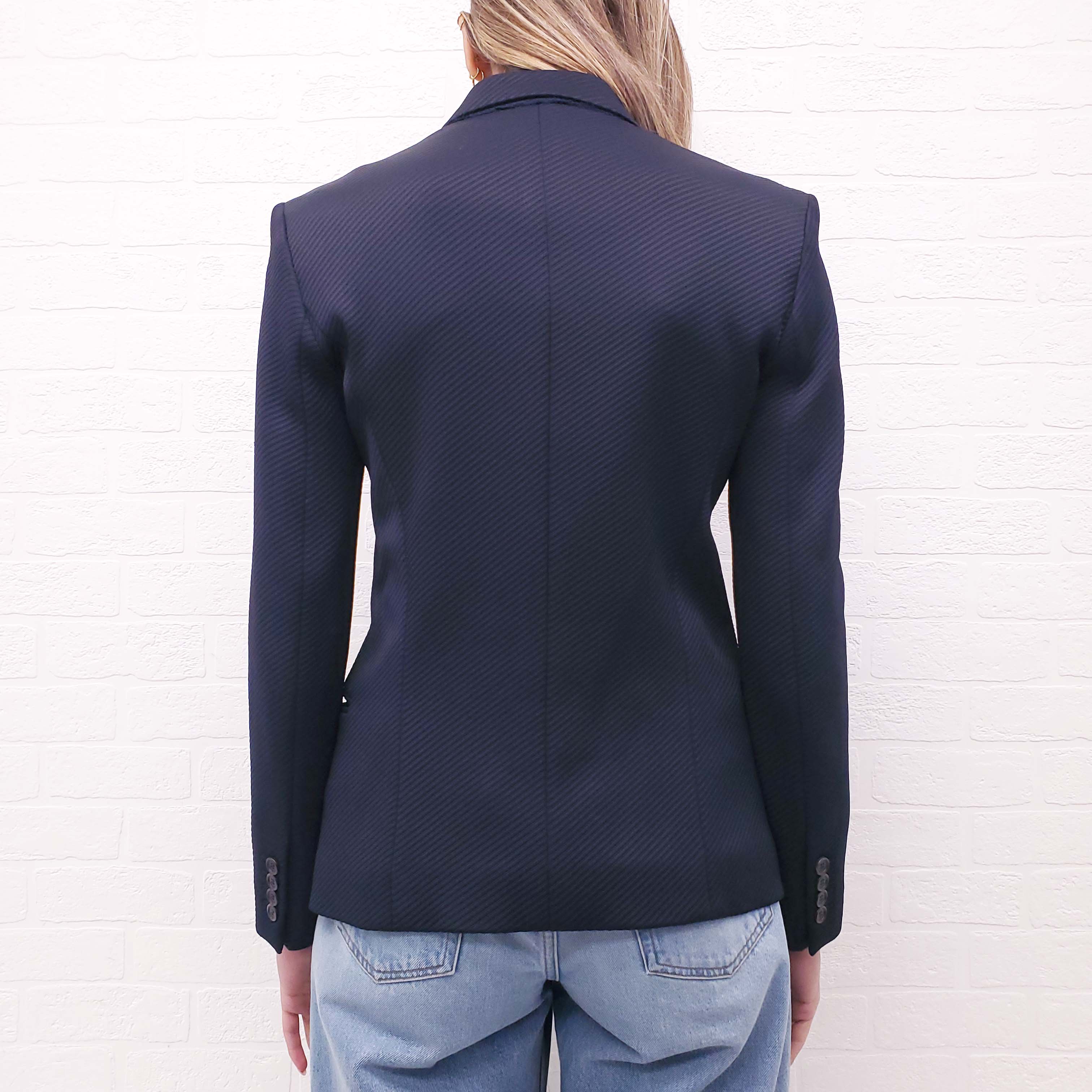 CELINE NAVY PATTERNED BLAZER - SIZE 38