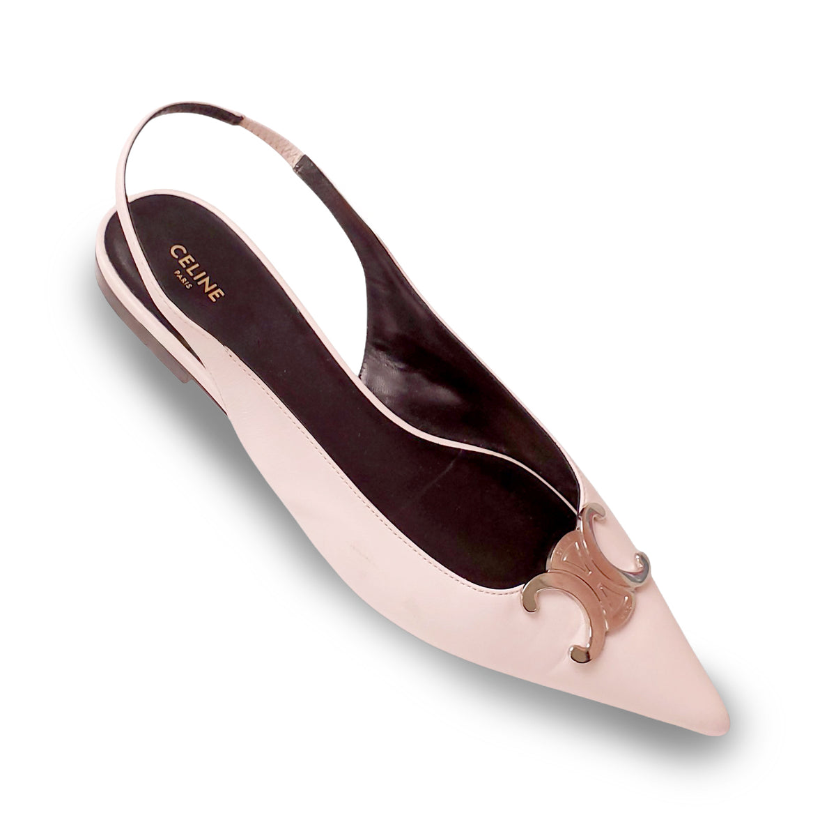 CELINE PINK FLATS WITH LOGO - SIZE 40
