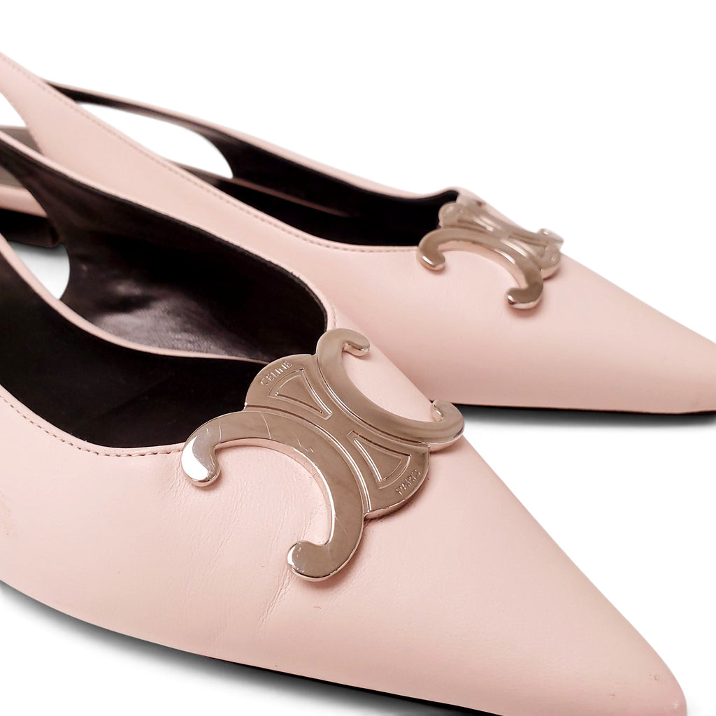 CELINE PINK FLATS WITH LOGO - SIZE 40