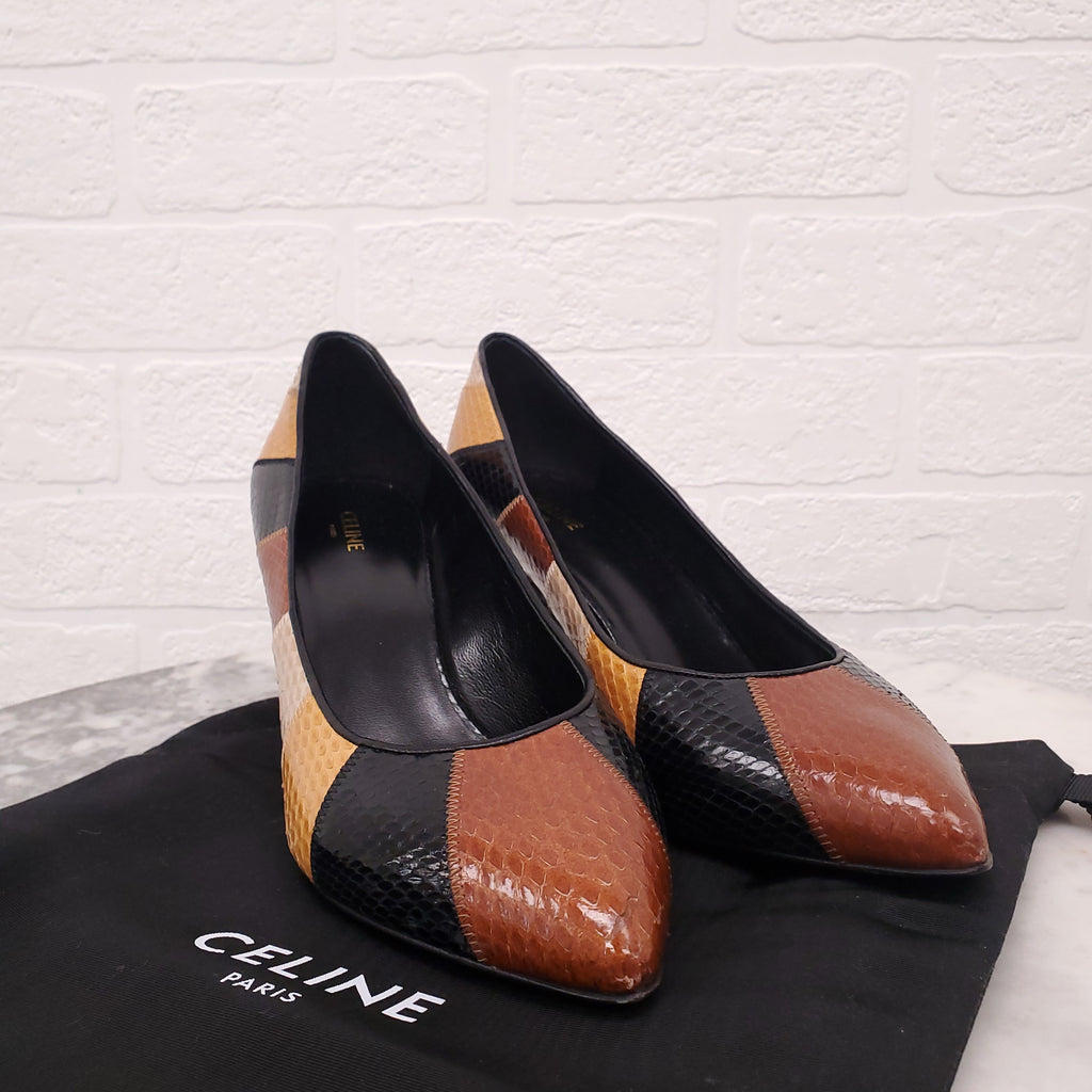 CELINE PYTHON HEELS - SIZE 37.5