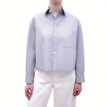 CELINE STRIPED BLOUSE WITH TRIOMPHE LOGO - SIZE 34
