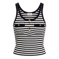 CELINE STRIPED TANK TOP WITH GOLD LOGO BUTTONS - SIZE XS