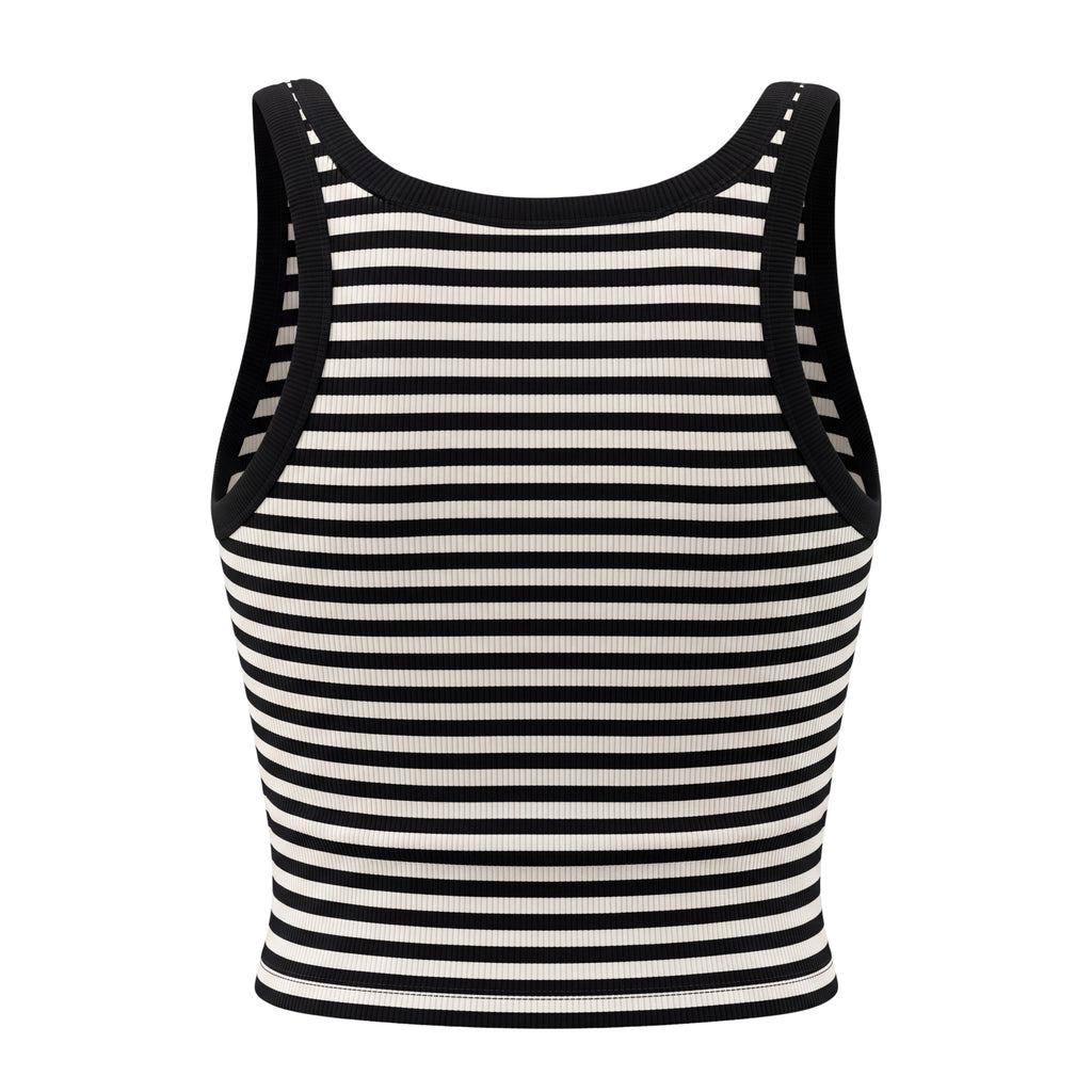 CELINE STRIPED TANK TOP WITH GOLD LOGO BUTTONS - SIZE XS