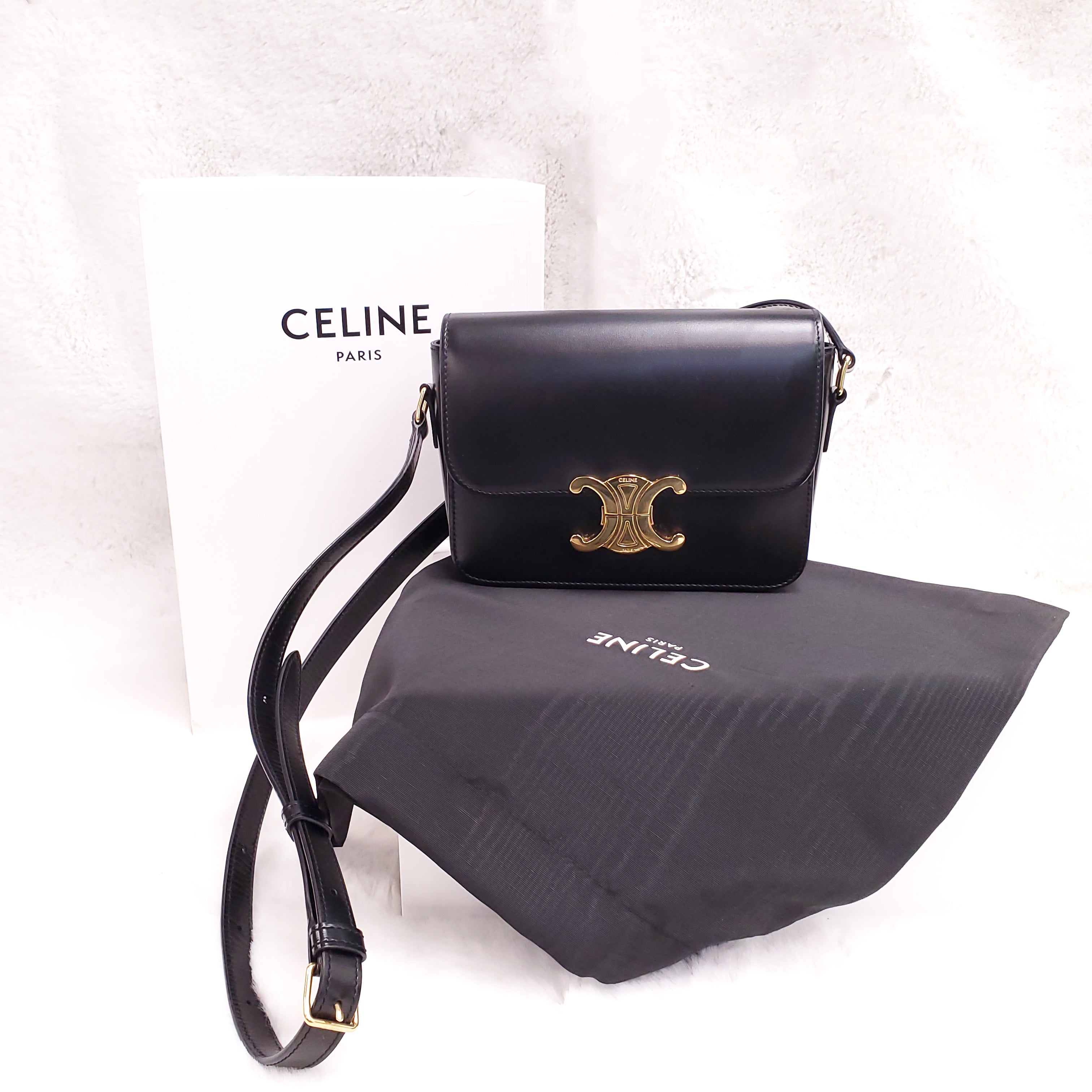CELINE TEEN TRIOMPHE BAG IN SHINY CALFSKIN