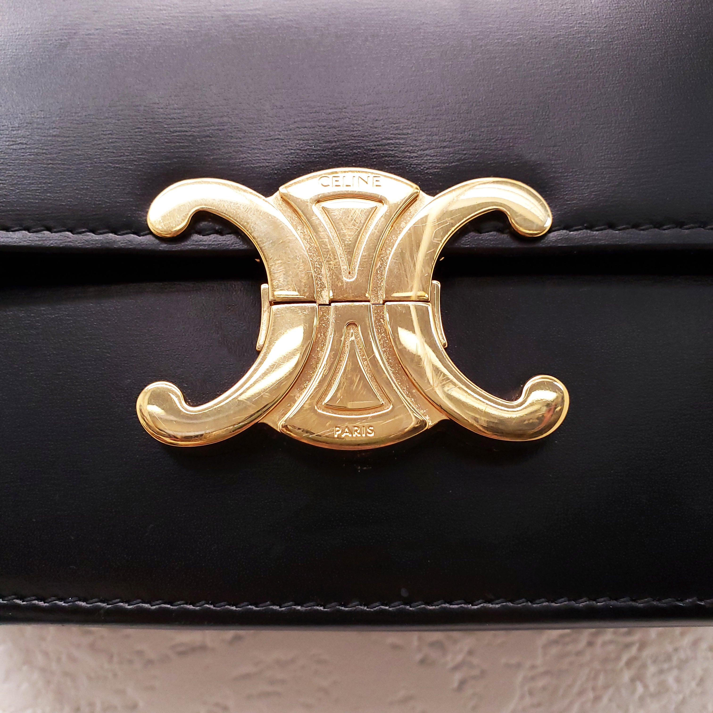 CELINE TEEN TRIOMPHE BAG IN SHINY CALFSKIN