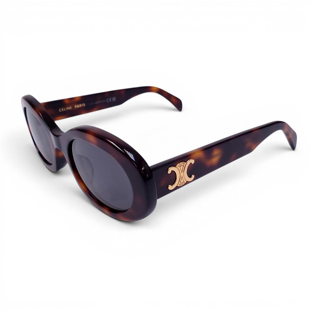 CELINE TORTOISE OVAL TRIOMPHE SUNGLASSES
