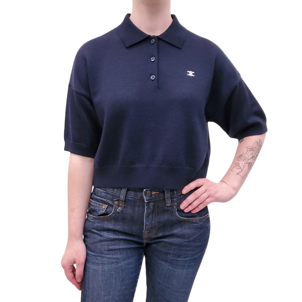 CELINE TRIOMPHE POLO SWEATER - SIZE XS