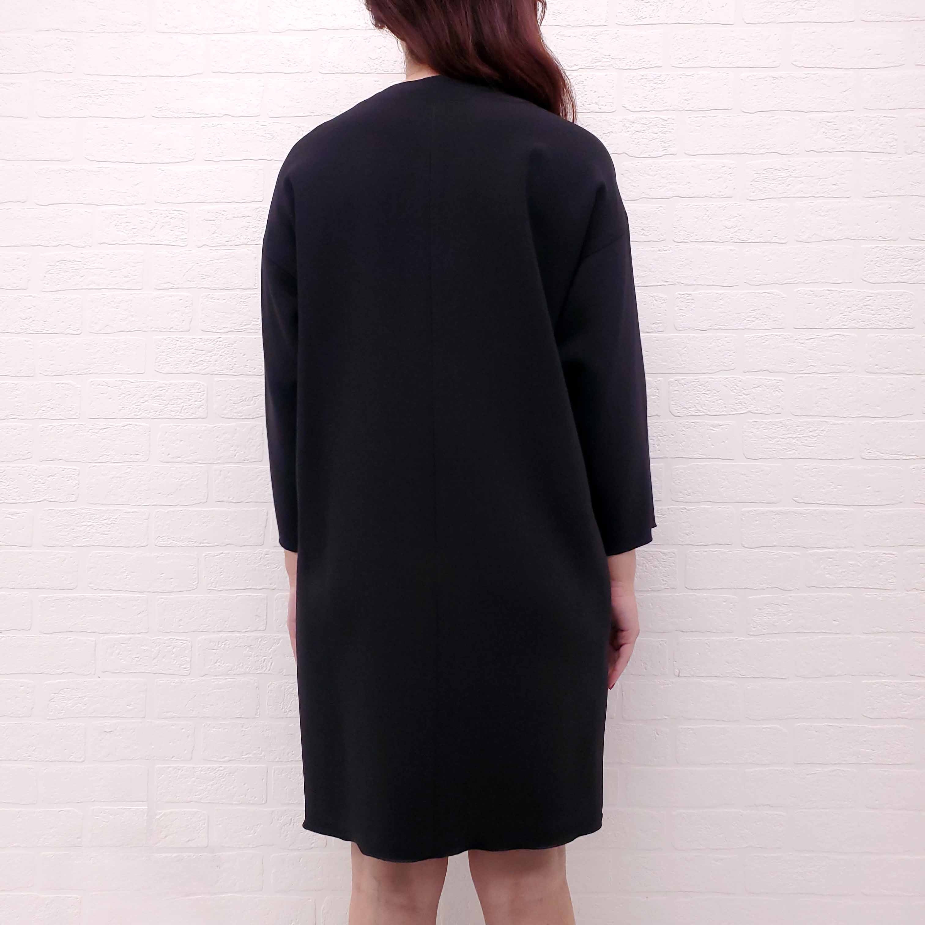 CELINE TUNIC DRESS WITH CREAM FOLDOVER DETAIL - SIZE 38