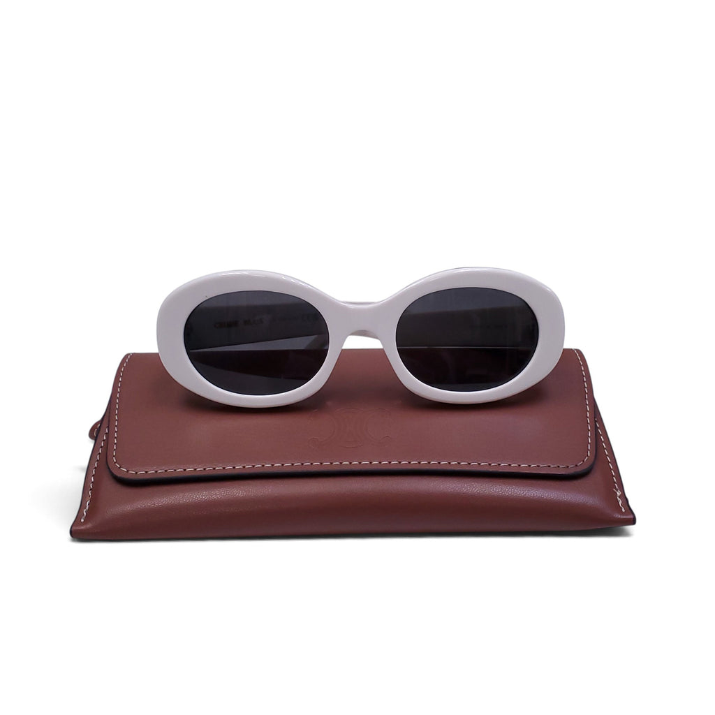 CELINE WHITE LOGO TRIOMPHE LOGO SUNGLASSES