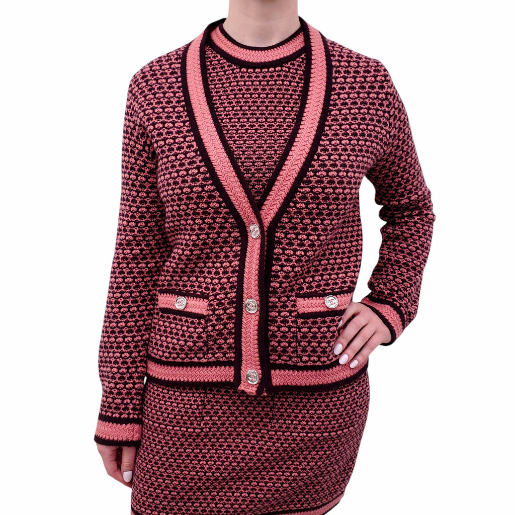 CHANEL 2023 CARDIGAN WITH CC LOGO BUTTONS - SIZE 36