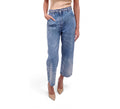CHANEL 2025 WIDE LEG JEANS WITH TWEED RIBBON AND CC LOGO - SIZE 38