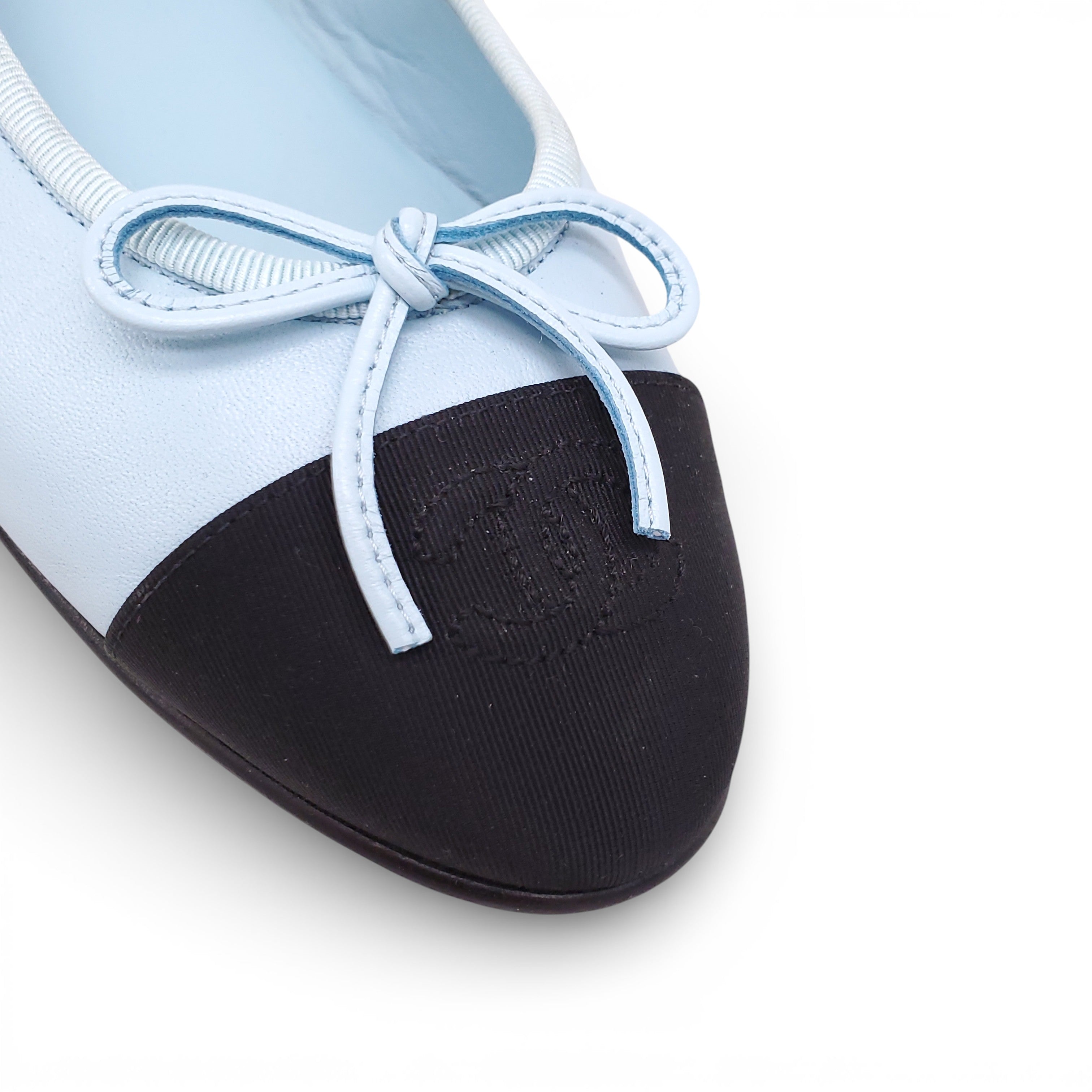 CHANEL BABY BLUE BALLERINA FLATS - SIZE 38