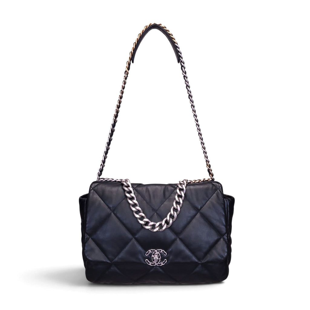 CHANEL BLACK 19 MAXI FLAP BAG