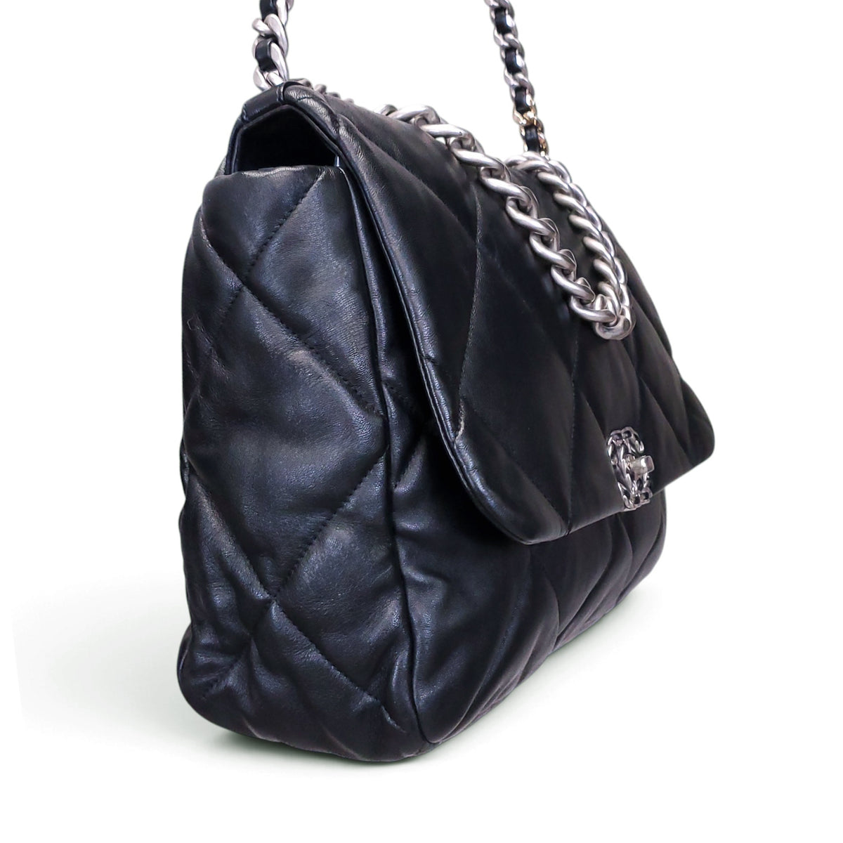 CHANEL BLACK 19 MAXI FLAP BAG