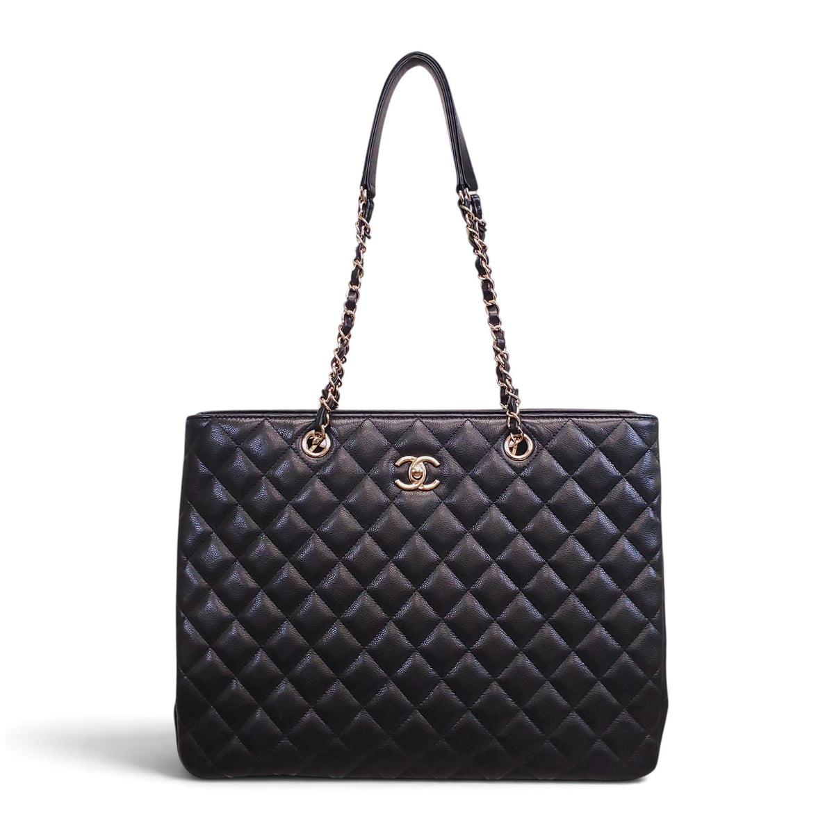 CHANEL BLACK CAVIAR CLASSIC TIMELESS LARGE SHOPPING TOTE