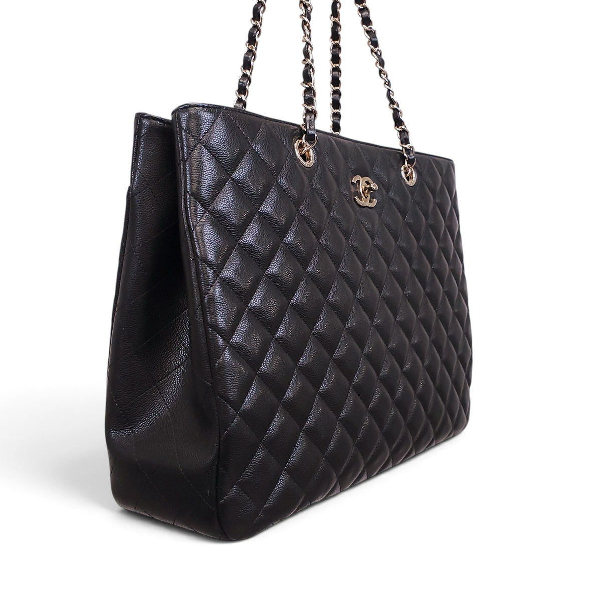 CHANEL BLACK CAVIAR CLASSIC TIMELESS LARGE SHOPPING TOTE