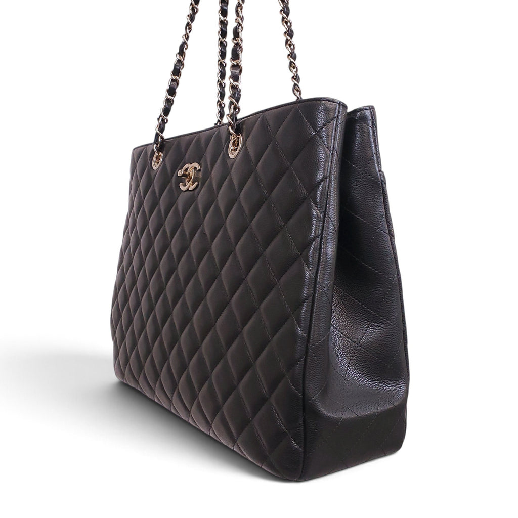 CHANEL BLACK CAVIAR CLASSIC TIMELESS LARGE SHOPPING TOTE
