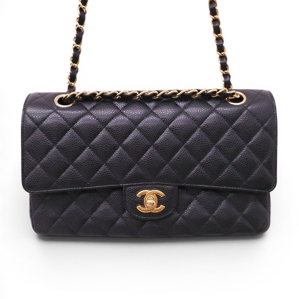 CHANEL BLACK CAVIAR MEDIUM DOUBLE FLAP BAG