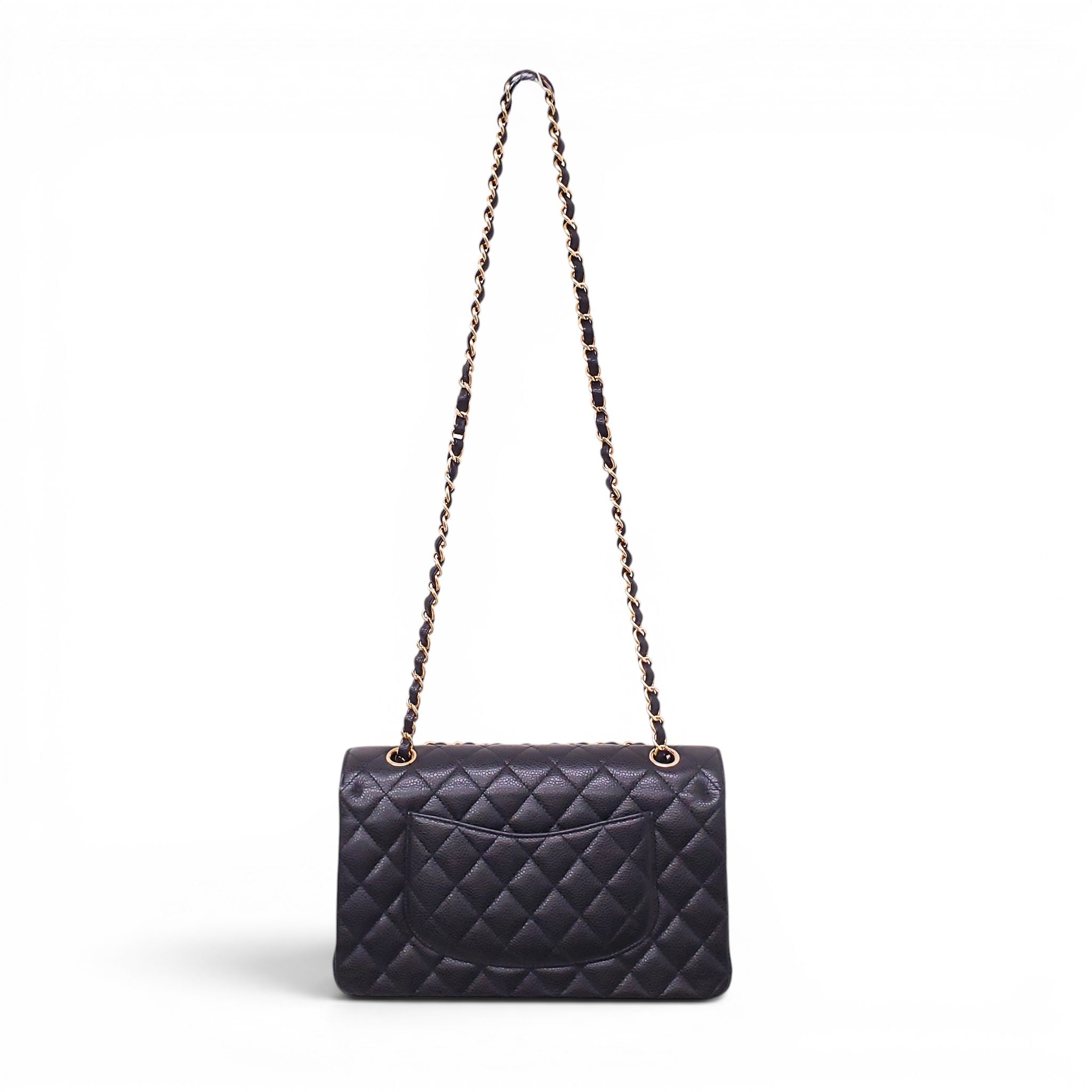 CHANEL BLACK CAVIAR MEDIUM DOUBLE FLAP BAG