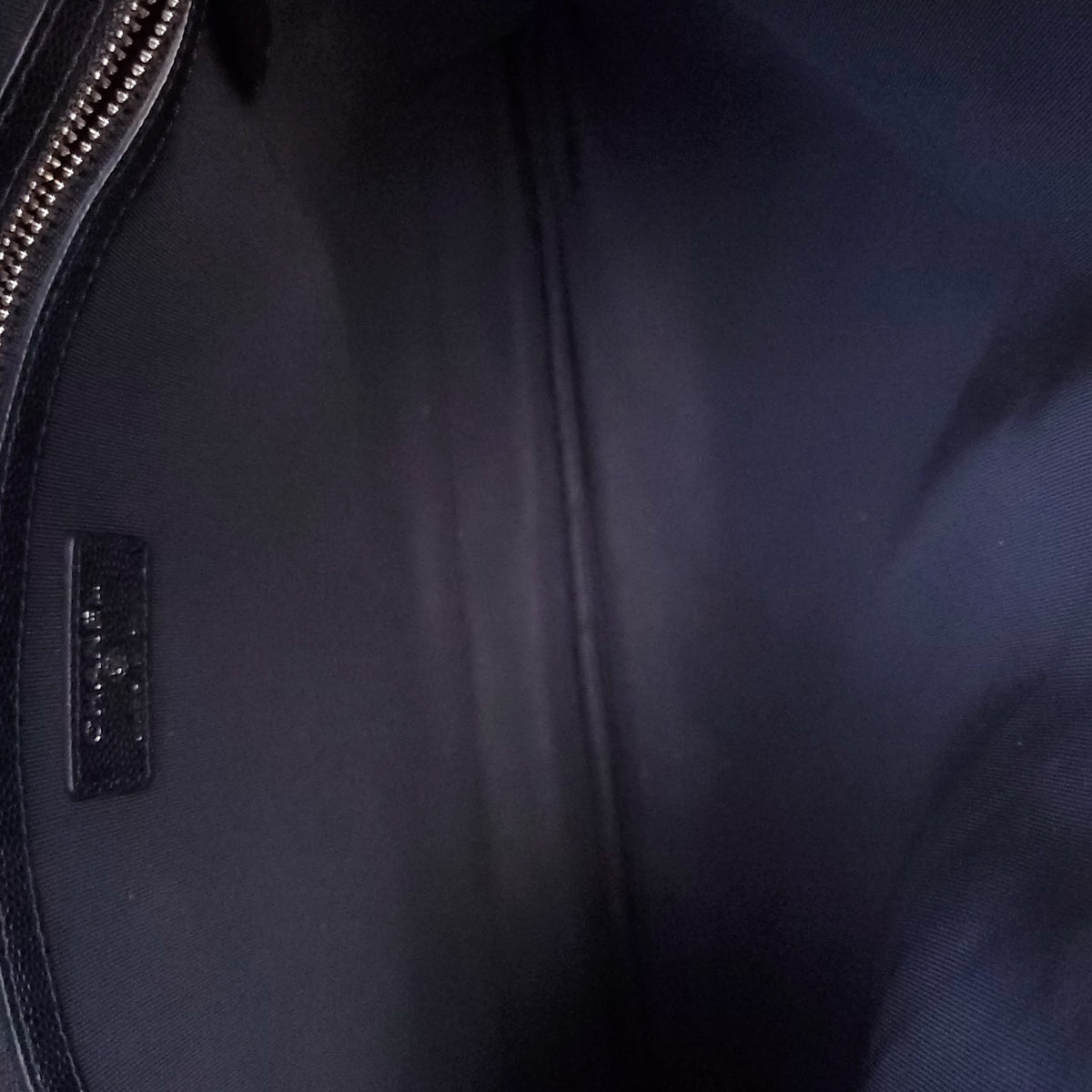 CHANEL BLACK CAVIAR QUILTED LARGE O-CASE CLUTCH