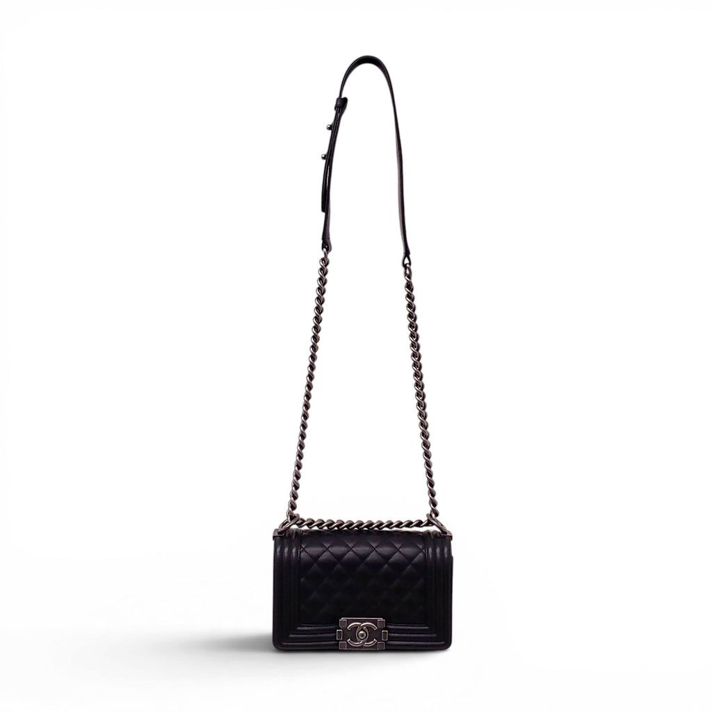 CHANEL BLACK CAVIAR SMALL BOY BAG