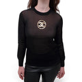 CHANEL BLACK CREWNECK WITH GOLD CC LOGO IN SEQUIN - SIZE 36