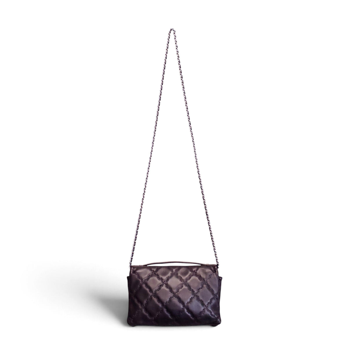 CHANEL BLACK DOUBLE STITCH HAMPTONS CC FLAP CROSSBODY BAG