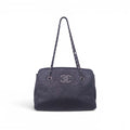 CHANEL BLACK HAMPTONS SHOPPING TOTE BAG