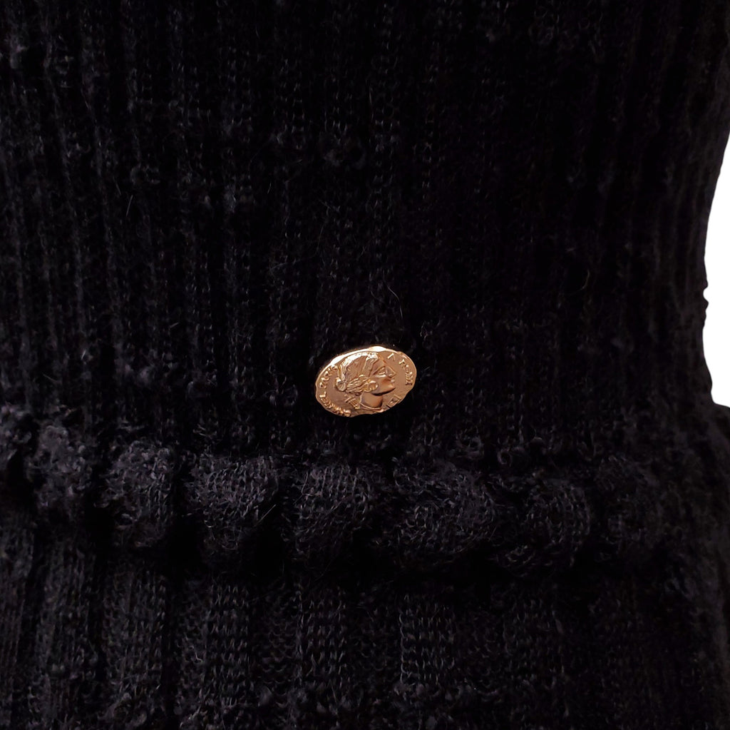 CHANEL BLACK KNIT MAXI DRESS - SIZE 34