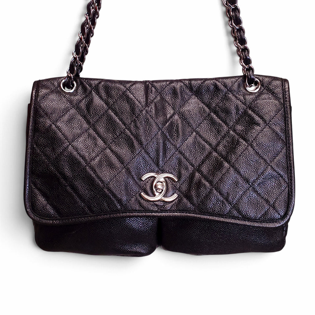 CHANEL BLACK LARGE NATURAL BEAUTY FLAP BAG