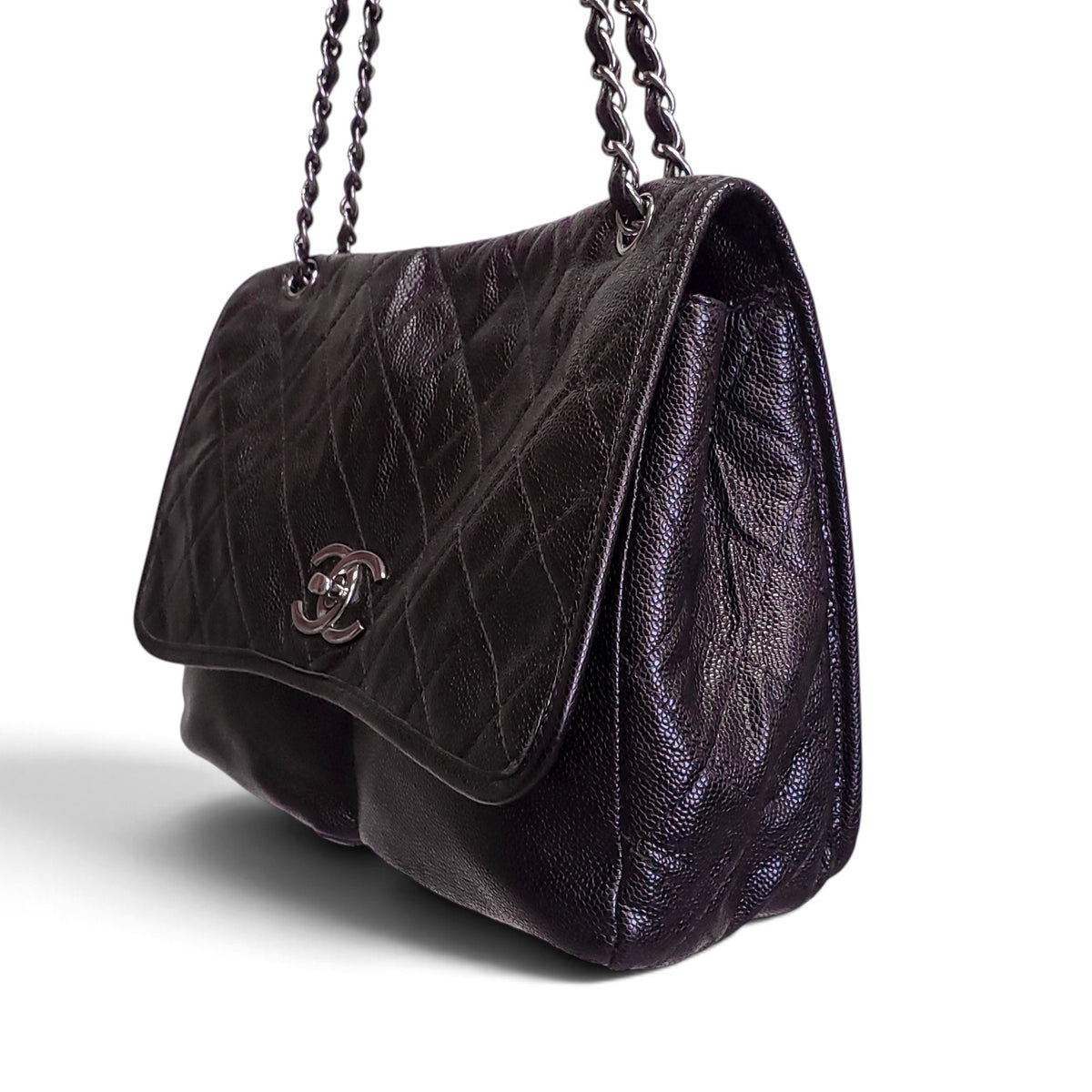 CHANEL BLACK LARGE NATURAL BEAUTY FLAP BAG