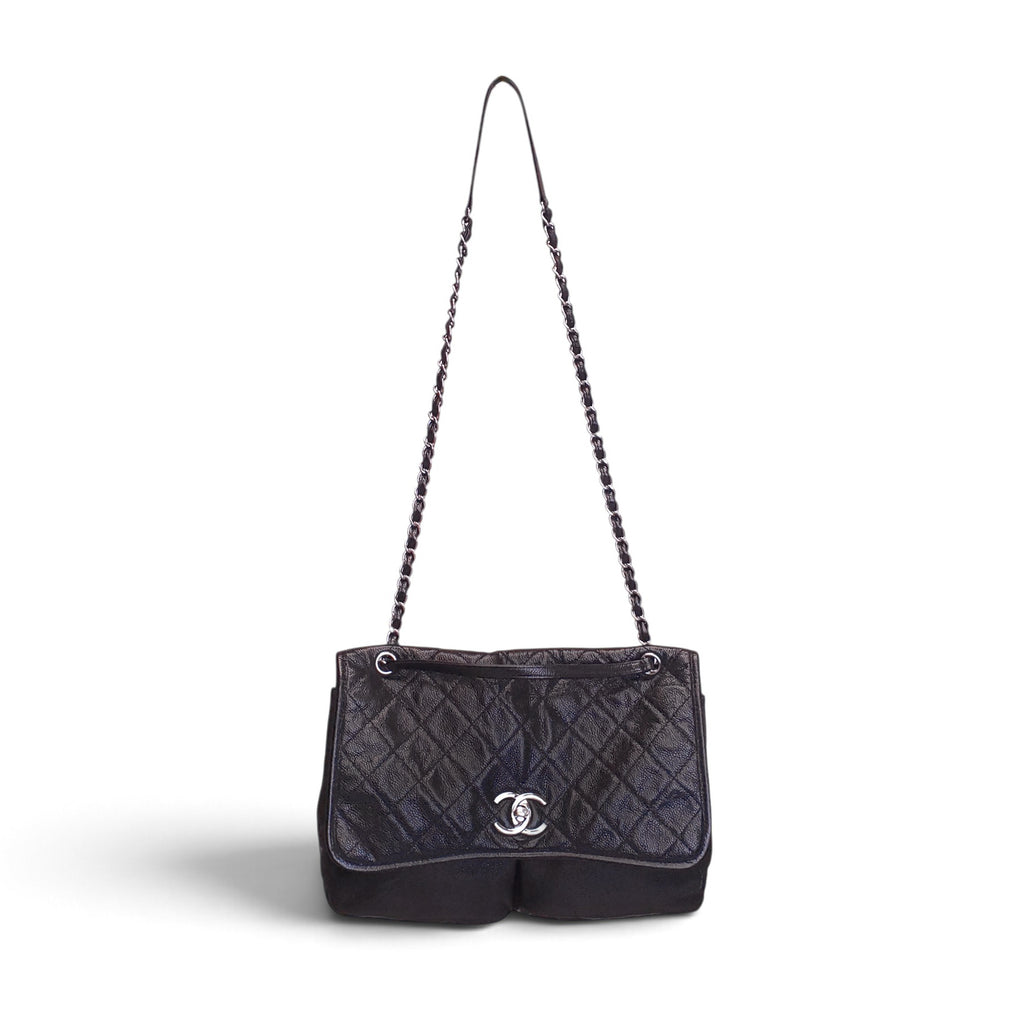 CHANEL BLACK LARGE NATURAL BEAUTY FLAP BAG