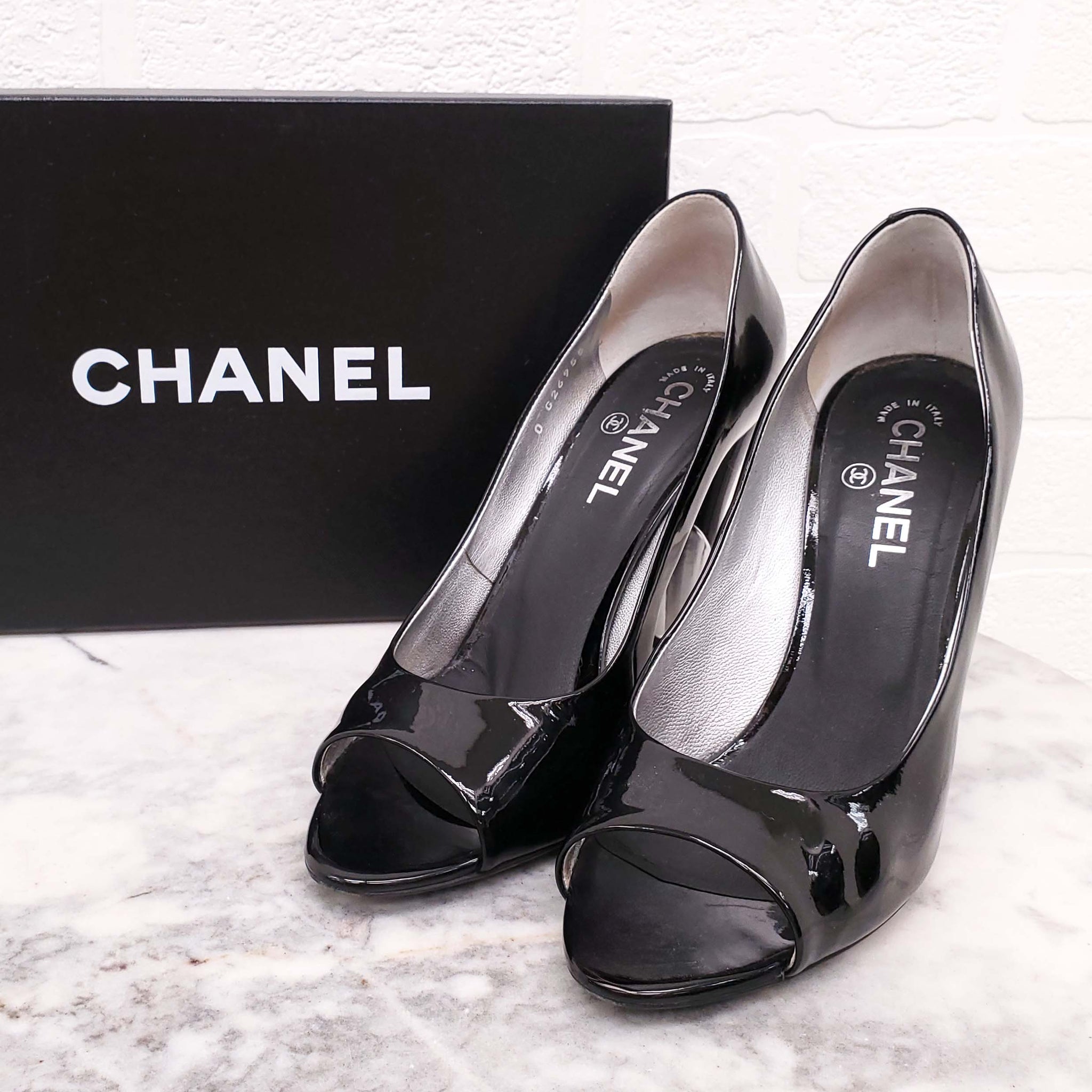 CHANEL ハイヒール ブラック オープントゥ kanteikyoku-morioka_1-240002048754