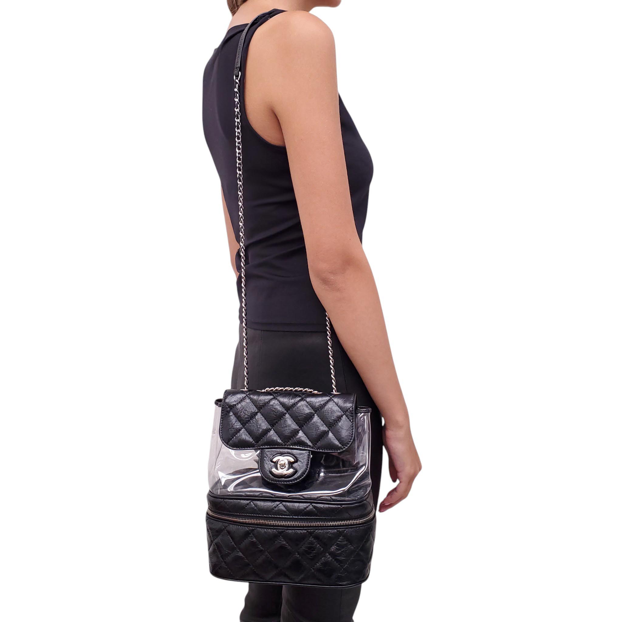 CHANEL BLACK PVC AQUARIUM BACKPACK