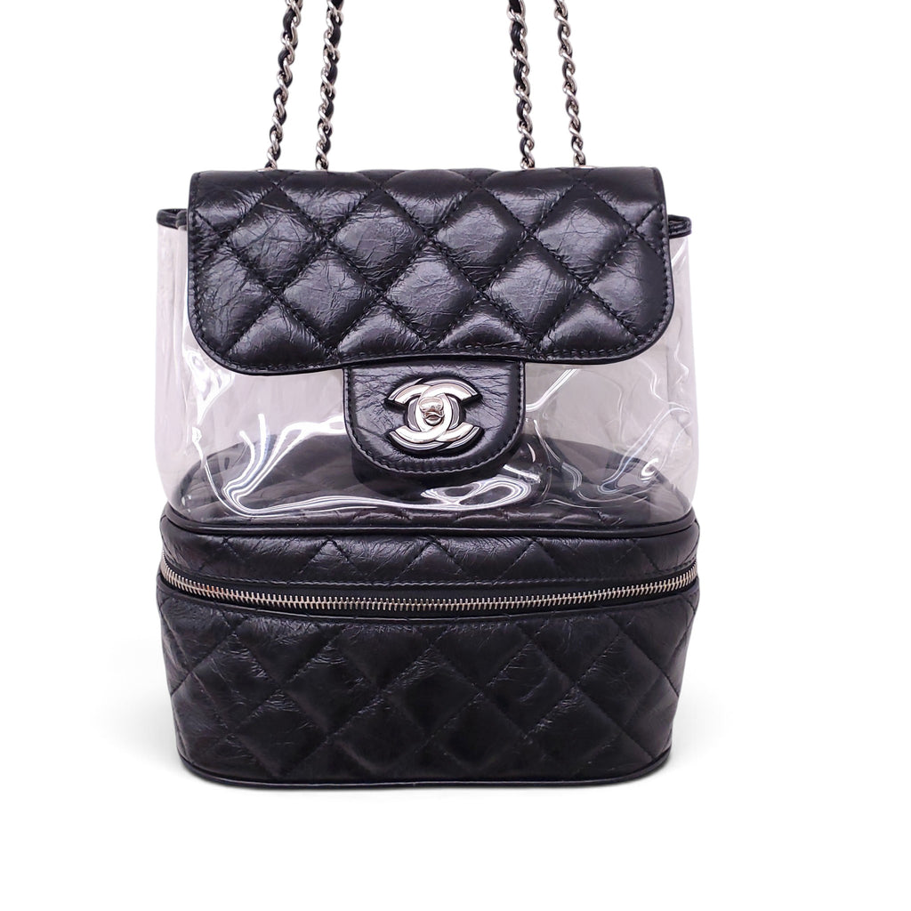 CHANEL BLACK PVC AQUARIUM BACKPACK